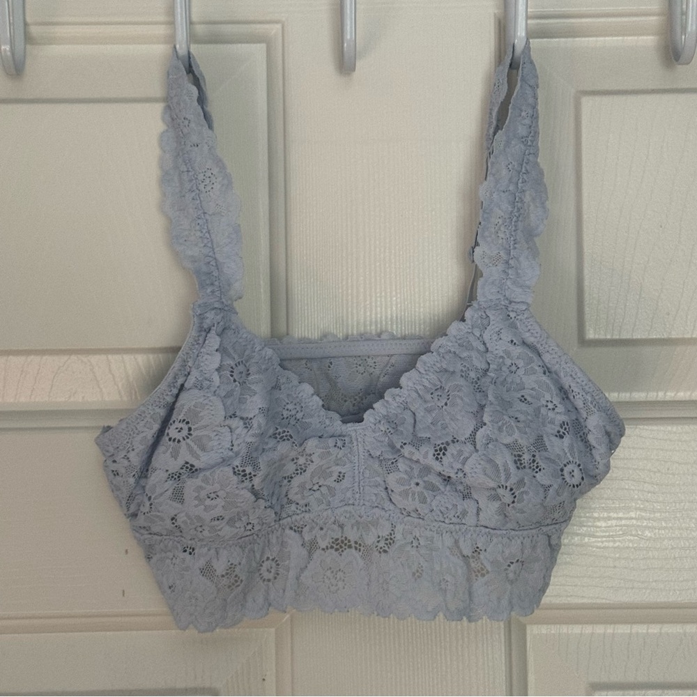 AERIE • Women’s Blue Lace Bralette with Adjustable Straps Size- Small